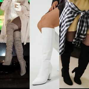 Boots Bundle of 3! For size 7 Heeled pointed toe White Black and Brown